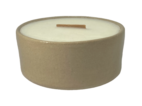 Świeca sojowa ceramiczna - japońskie wzornictwo - liście bambusa