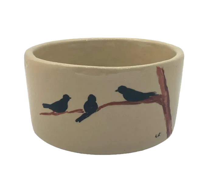 Miska ceramiczna, japońskie wzornictwo, motyw wrony na gałęzi