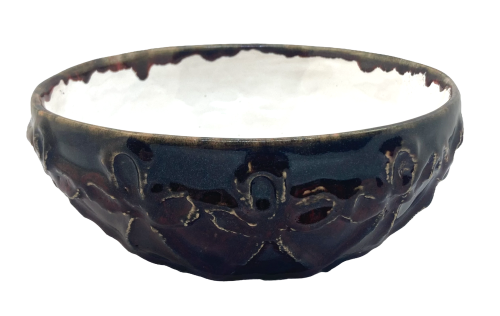 Misa ozdobna - koronkowa rozeta - czarno-bordowa