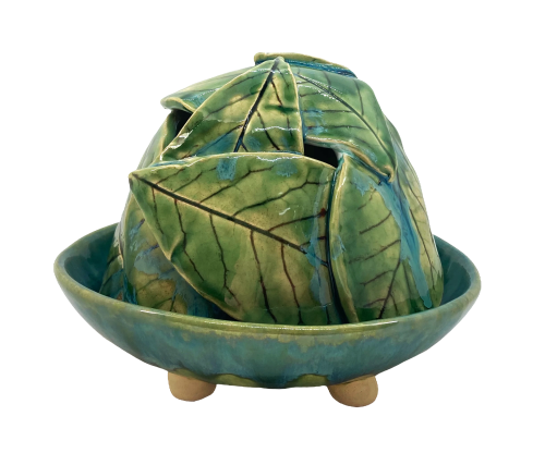 Kadzielnik - zestaw czteroelementowy - liście magnolii