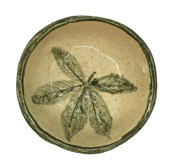 Miseczka w stylu wabi-sabi. Motyw roślinny - winobluszcz