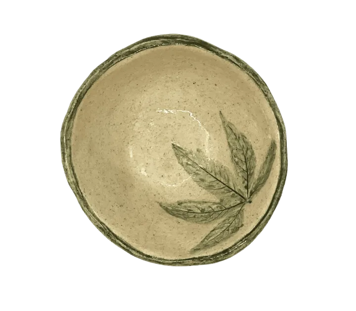 Miseczka w stylu wabi-sabi. Motyw roślinny - winobluszcz