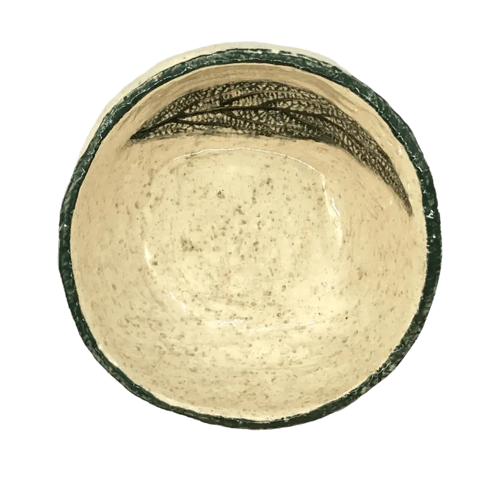 Miseczka w stylu wabi-sabi. Motyw roślinny - Kalina sztywnolistna