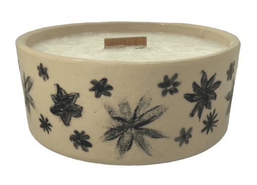 Świeca sojowa ceramiczna - pojemnik ozdobny - motyw czarny rumiane