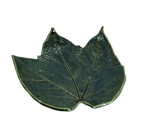 Patera w kształcie liścia - katalpa - butelkowa zieleń