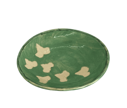 Ceramiczny głęboki  talerzyk z motywem bluszczu.