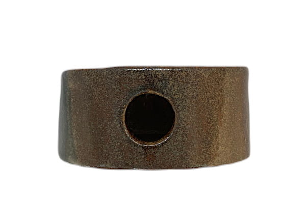 Wazon ceramiczny z szkliwem efektowym - brązowy brokat