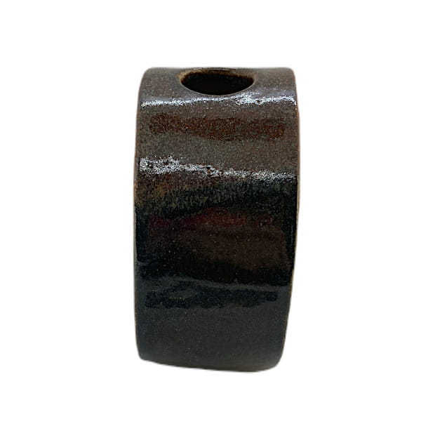 Wazon ceramiczny z szkliwem efektowym - brązowy brokat