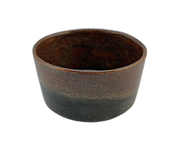 Miska ceramiczna - doniczka - brązowy brokat