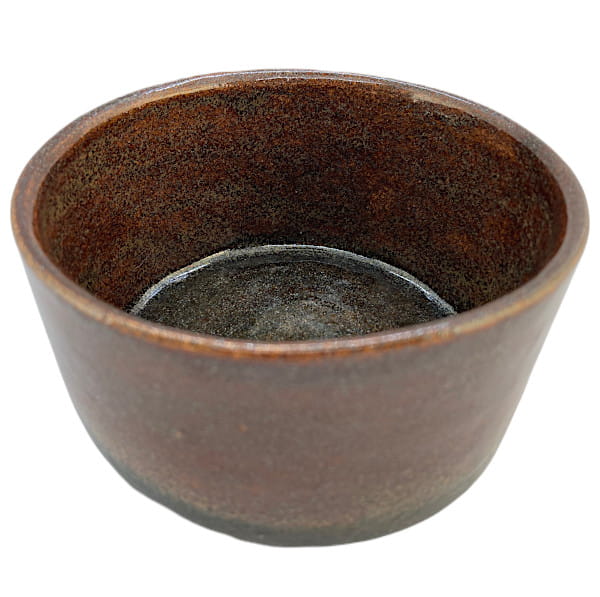 Miska ceramiczna - doniczka - brązowy brokat