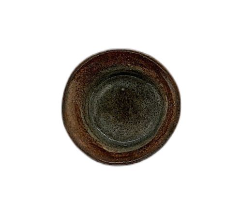 Świecznik tealight - okrągła podstawka z ceramiki - brązowy brokat